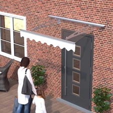 DA4734C 47x34 Crystal Polycarbonate Aluminum Door & Window Awning