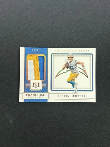2022 Panini National Treasures Franchise Treasures #FTR-JHE Justin Herbert /10