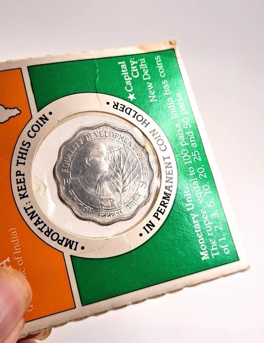 Vintage 1975 INDIA 10 PAISA COIN Super Sugar Crisp Cereal VTG New - Image 3 of 3