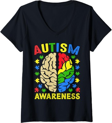 World Autism Awareness Neurodiversity Autistic April Ladies' V-Neck Tshirt