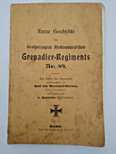 Mecklenburg Schwerin Gro&szlig;herzogliches Grenadier Rgt. Nr. 89 Geschichte FF!
