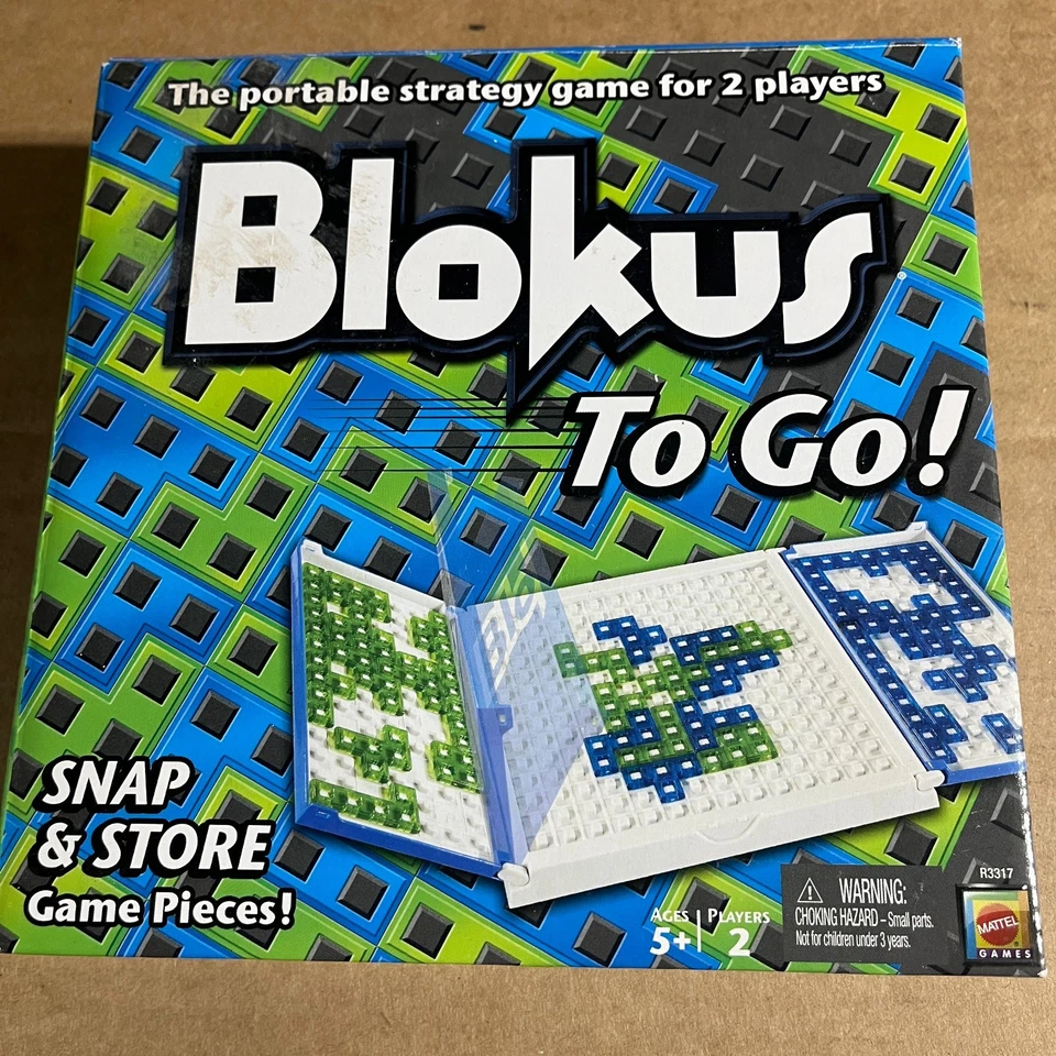 Blokus To Go for 2 Players COMPLETE Mattel 2009 Storage Trays Travel Strategy - Image 2 of 4