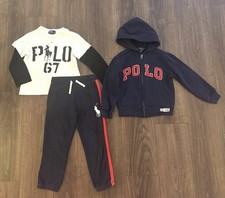Polo Ralph Lauren Kids Cotton Full Zip Hoodie Sweatsuit Shirt Boys Lot Size 4T