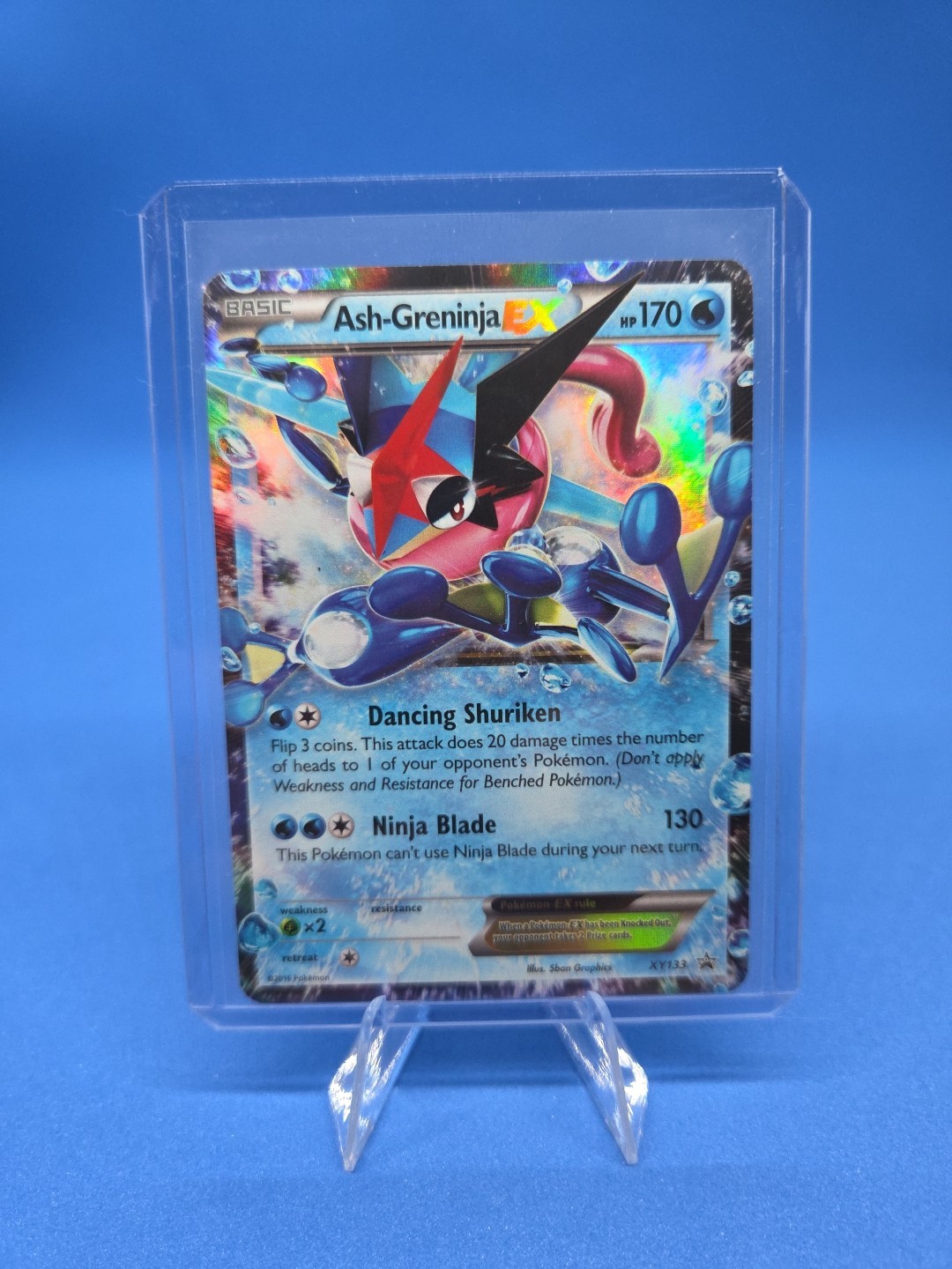 Pokemon Ash-Greninja EX XY Promo Black Star Heavily Played Holo Rare