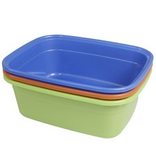 14 Quart Plastic Non-Slip Dish Basin Pan, 3-Pack