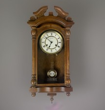 Hermle Regulator Wanduhr Pendeluhr Antik Gong Eiche Hell GETESTET ✅ Gold