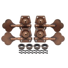2L2R Vintage Open Gear 4-strings Bass Tuning Peg Tuners Machine Heads Red Copper