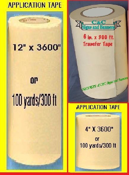 12"- 6"- 4" APPLICATION TRANSFER Paper TAPE 100 yd roll for Vinyl Cutter PLOTTER