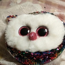NEW Owen the Owl ty beanie baby sequin crossbody pouch bag kids or ladies