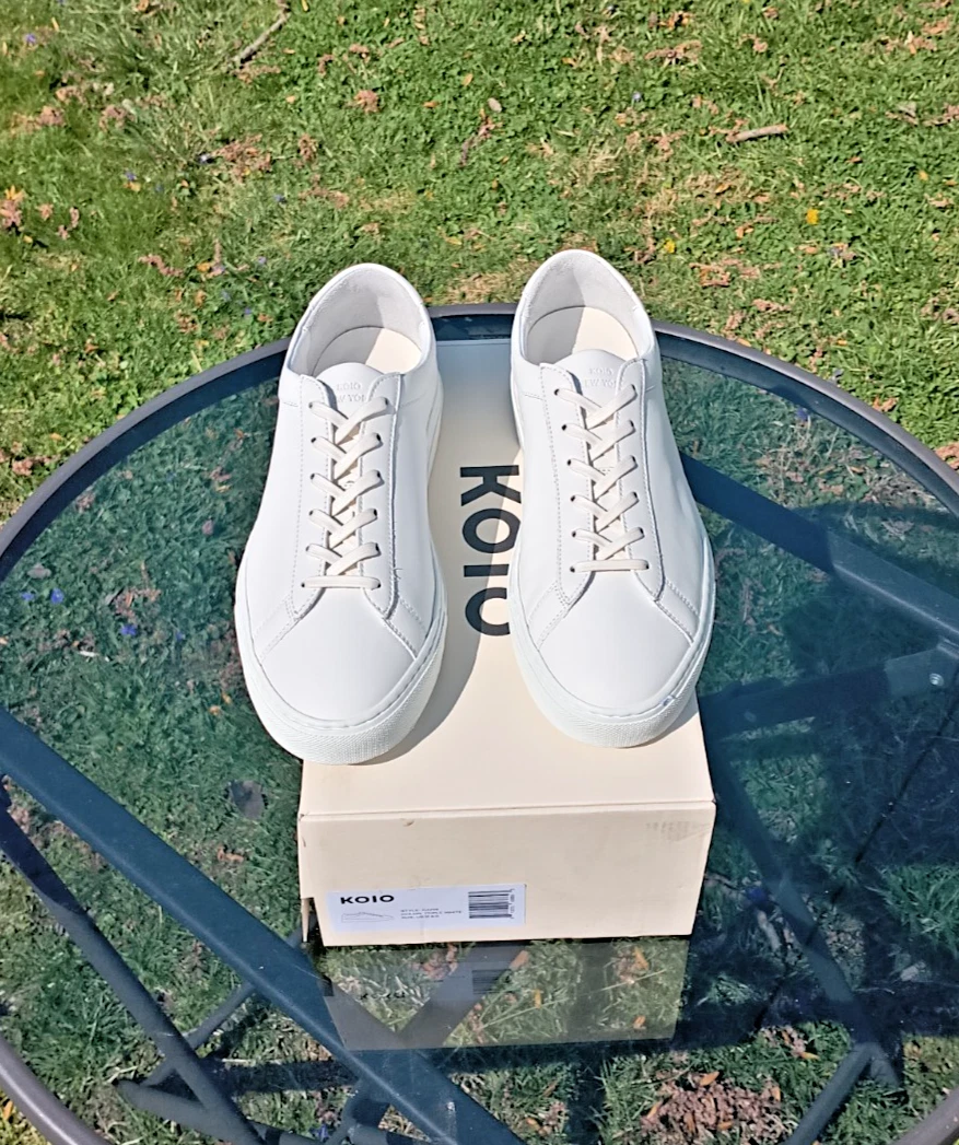 New w Box KOIO 10 US / 43 EU Capri Low Triple White Luxury Sneakers $265