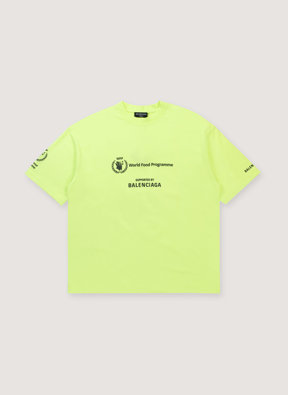 Balenciaga World Food Programme Tee Fluorescent Yellow
