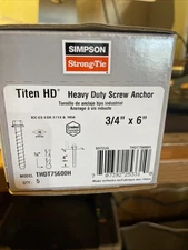Simpson Strong-Tie TITEN HD Heavy Duty Concrete Screw Anchor Bolt 3/4" X 6" 5 PC