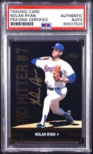 Nolan Ryan Signed 1991 Leaf Gold Rookies #BC25 PSA Authentic Auto