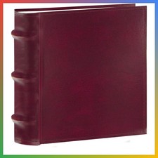 Photo Album 100 Pocket Burgundy Leather 4x6 Inch Prints Memo Area