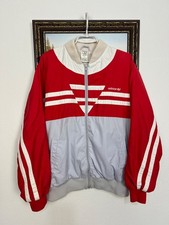 Vintage 90's Adidas Red White Track Top Mens Zip Jacket Rare Hype Y2K Size M