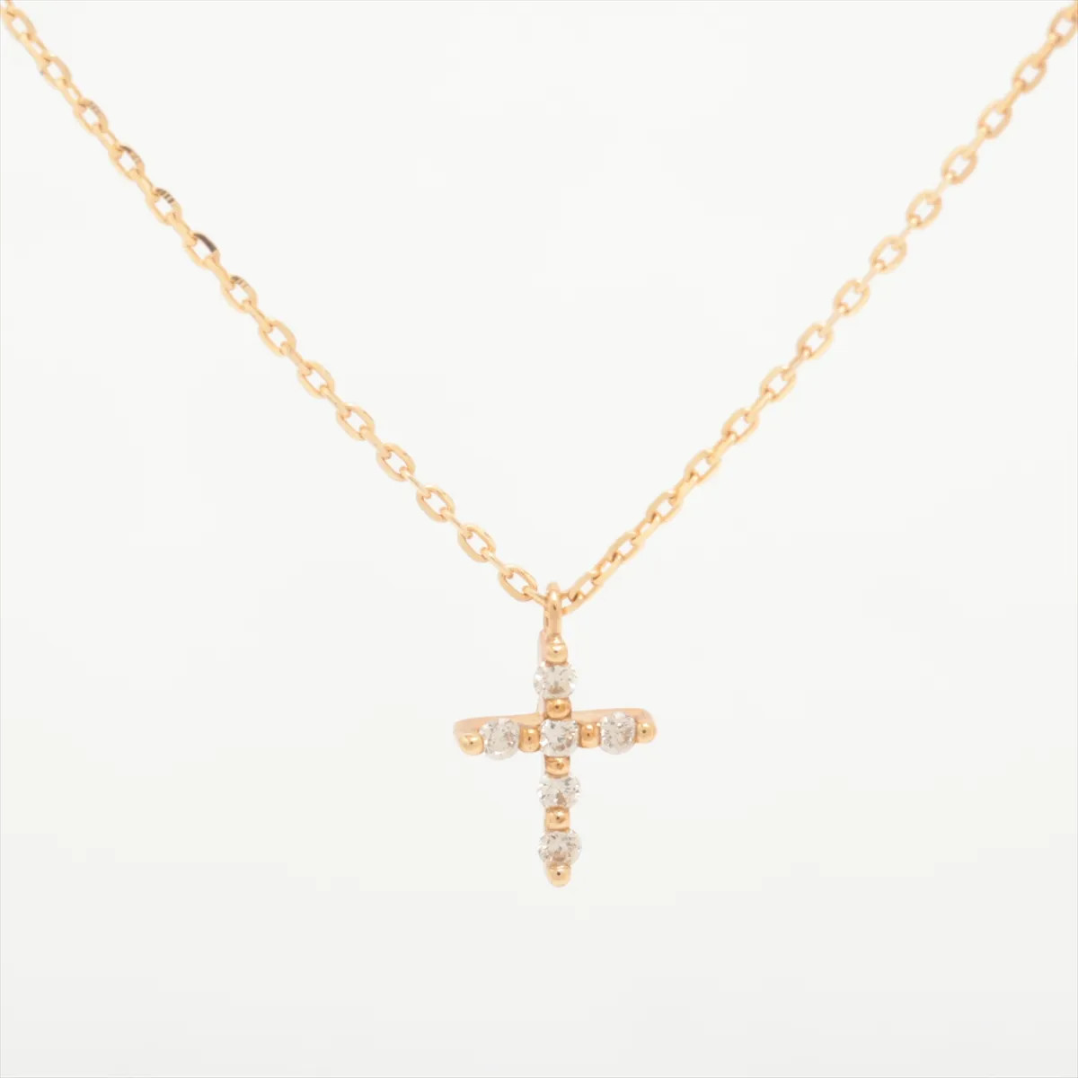 aget diamond Necklace K10YG 0.7g 0.03