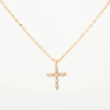 aget diamond Necklace K10YG 0.7g 0.03