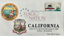 BDAOCITW KSC Cachets 4279 Flags of Our Nation Stamp FOON Great Seal California