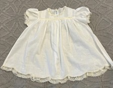 Vintage Baby Infant Dress Size 0-3 Months White Handmade-Philippines