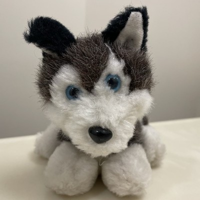 Vintage Original Aliki Plush Stuffed Animal Gray Husky Dog KG-Hamburg Germany