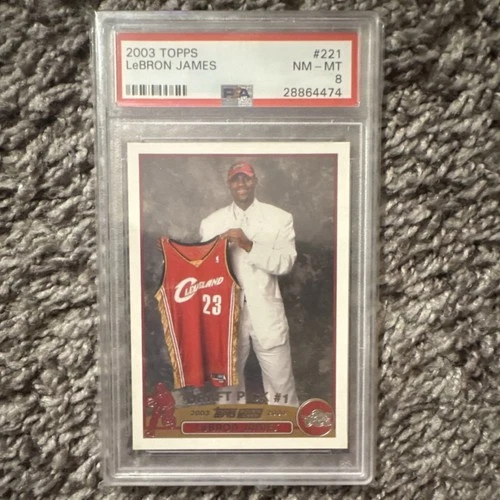 Topps 2003-04 LeBron James Rookie Draft Pick #1 #221 PSA 8 Cleveland Cavaliers
