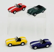 Model Power Minis Malibu 1/87 Shelby Cobra Convertible 2" Lot Of 4 Dicast