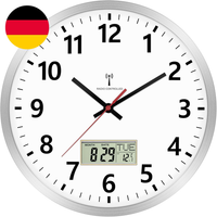 Foxtop Wanduhr Funk Digitale 30Cm KüChenuhr Funk Analog Wanduhr Mit Temperatur U
