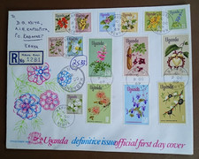 UGANDA FIRST DAY COVER 1969 DEFINITIVE ISSUE - FLOWERS