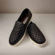 STEVE MADDEN GIRLS BLACK QUILTED SLIP ON LOW TOP COMFORT SNEAKERS Sz 3