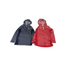 Lot of 2 Under Armour Boys Youth Small ColdGear Hoodie  1/4 Zip Pullover