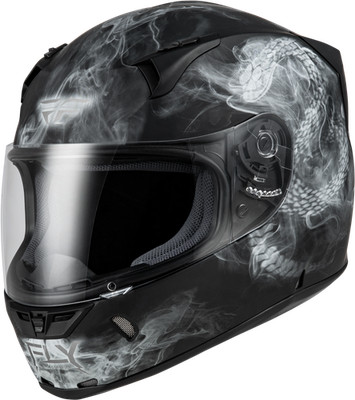 FLY RACING 73-8385X Revolt Coil Helmet Matte Black/White XL - DOT & ECE Approved