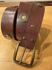NOCONA Belt CO Brown Leather Belt 12 Gauge Shells Men’s Sz 38 N2472002
