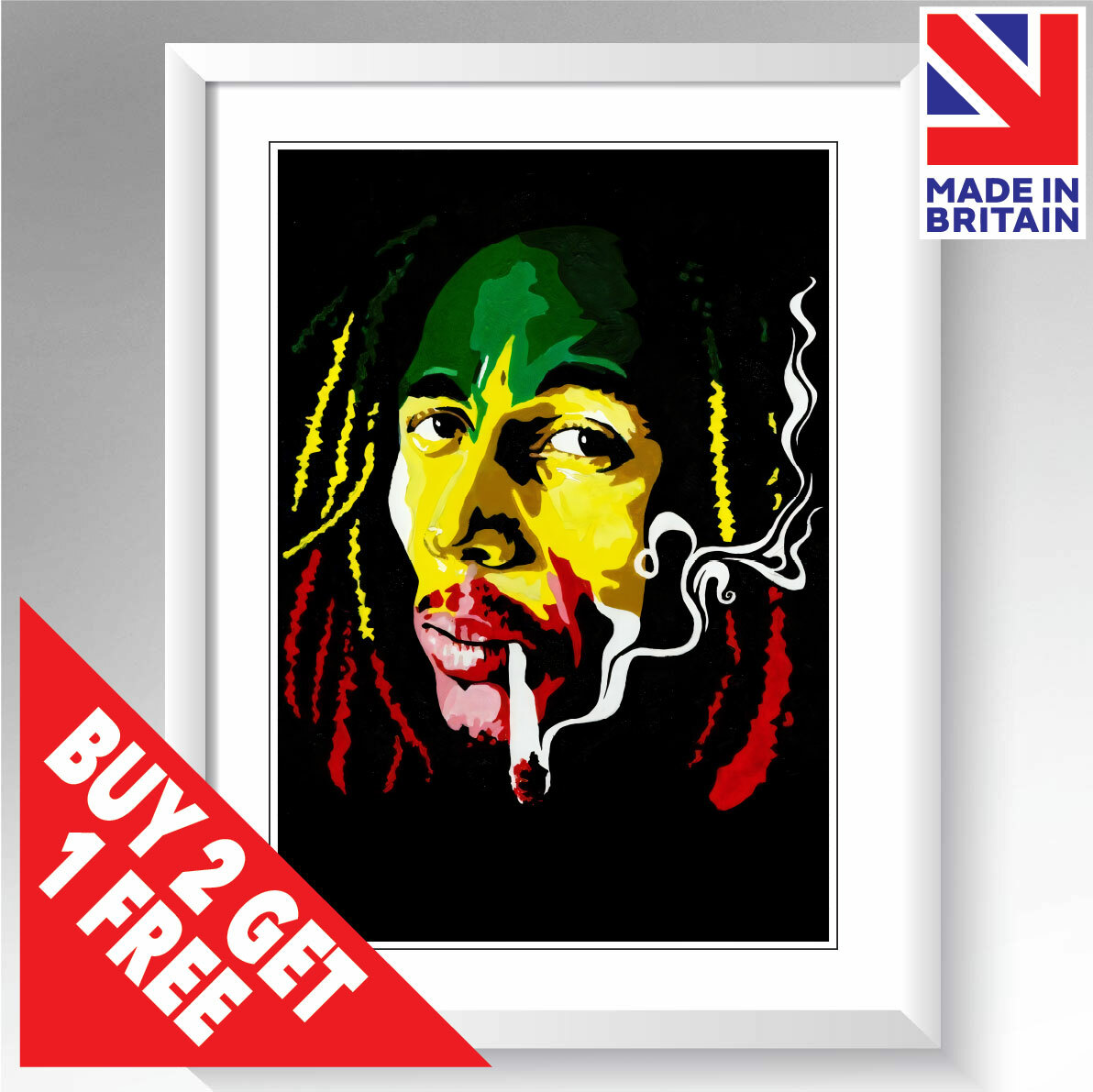 BOB MARLEY POSTER WALL ART FRAMED PRINT LEGEND WEED LARGE A5 A4 A3