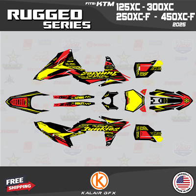 Graphics Kit for KTM 2-Stroke 125XC 250XC 300XC (2025) Rugged - RED