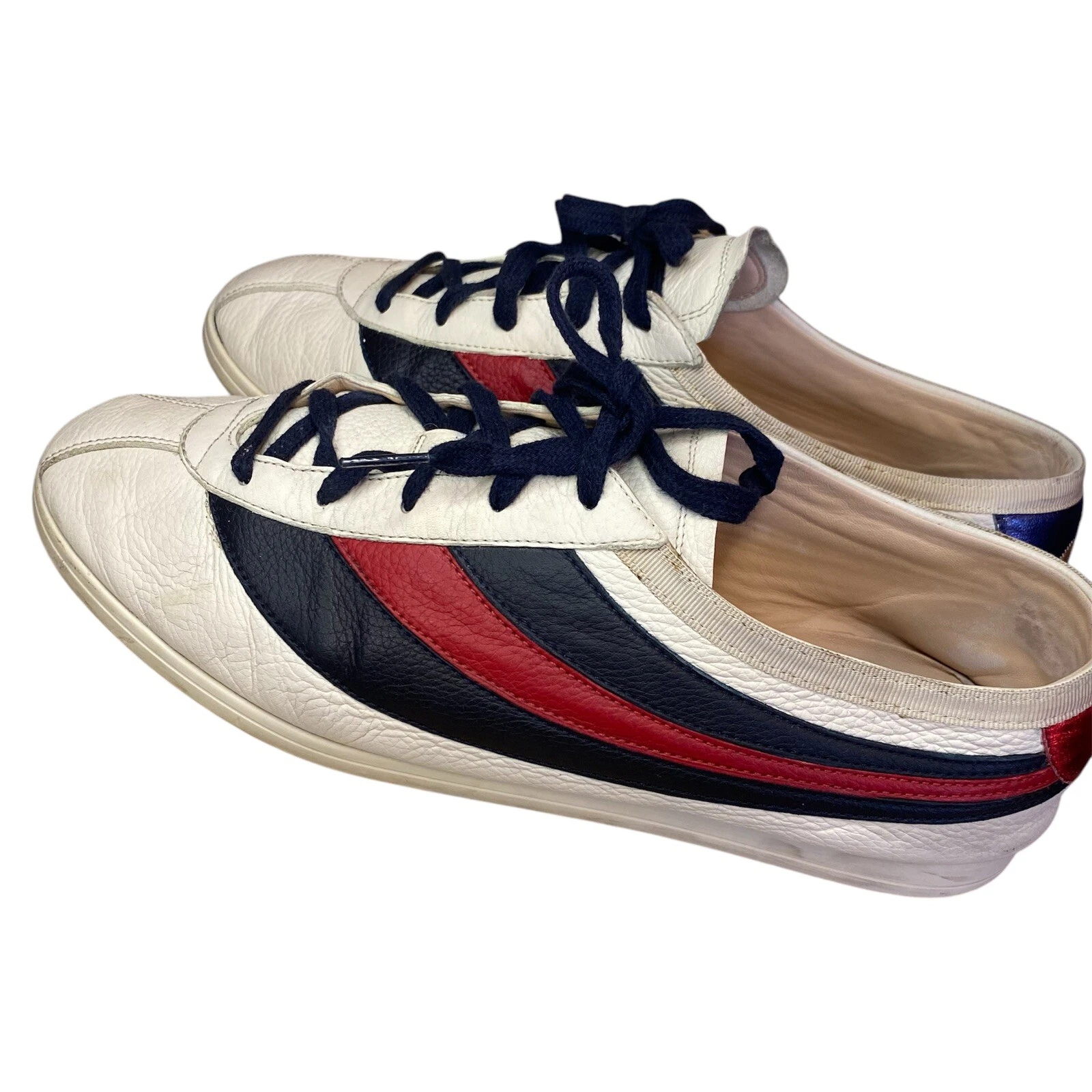 Baskets basses homme Gucci cuir blanc cassé Falacer taille 9