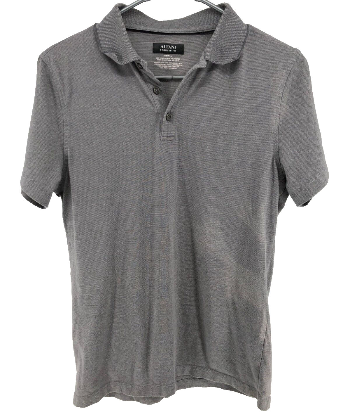 Alfani Short Sleeve Polo Shirt Men's Size Small Gray