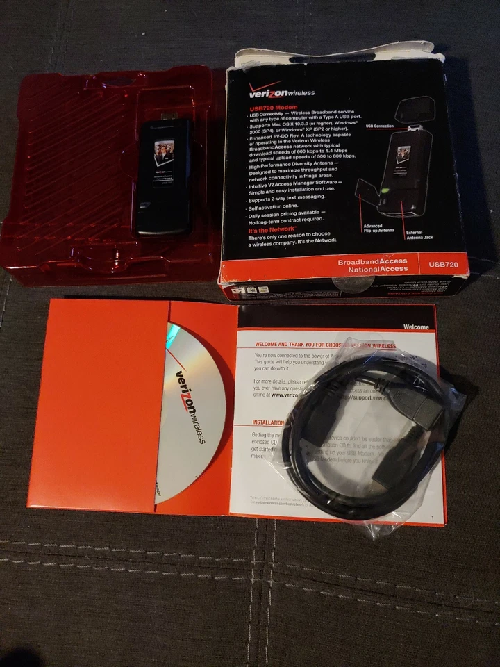 Verizon Modem No Contract Mobile Broadband USB Stick Modem USB720 Untested - Image 3 of 4