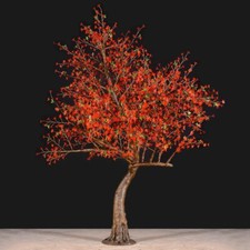 Bright Baum Cherry LED Artificial Tree 9FT Red Light Store Decor