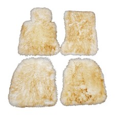 NEW White Tan Tipped Sheepskin Fur floor mats for Rolls Royce Wraith or Dawn