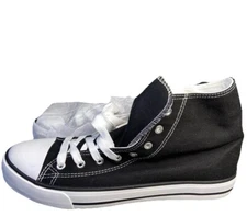 ZGR Black White Skate High Top Canvas Sneakers Shoes Women's Size 9.5