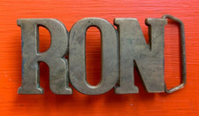 Vintage Cute SOLID BRASS name  RON  name belt buckle BBB Taiwan