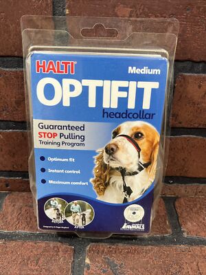 HALTI Optifit Headcollar Size Medium 16.5''-21'' Neck Black Red No Pull