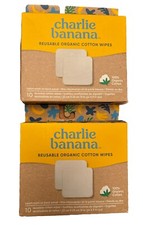 2 Charlie Banana 10 Double Sided Wipes Reusable N012 