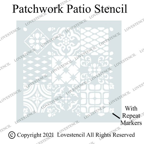 Sawyer Patchwork Lovestencil Seamless Bathroom/Kitchen & Hallways Floors & Walls - Picture 2 of 2