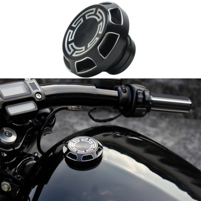 Black Vented Gas Tank Fuel Cap for Harley 92-17 Dyna Fat Street