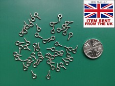 Small Tiny Mini Eye Pins Eyepins Eyelets Screw 8mm Silver DIY Craft UK STOCKED