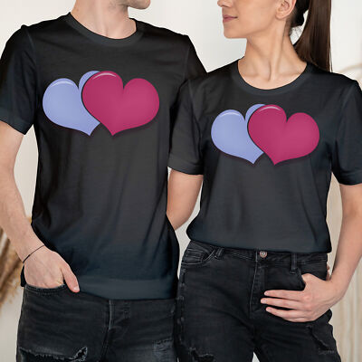Zwei Herzen Happy Valentinstag Liebe Ziele Paar passende T-Shirts #VD
