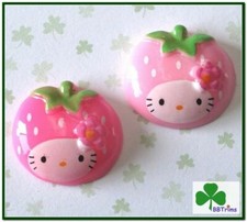 20 pc x Resin Hello Kitty Flatback Cabochon Strawberry for Scrapbook Card SB269