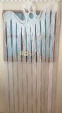 HERITAGE LACE WHITE HALLOWEEN GHOST DOOR/WINDOW/CURTAIN PANEL BOO! ITEM A188