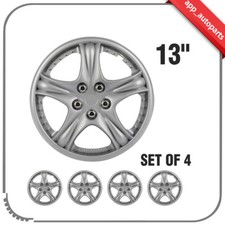 4x 13 Inch Hub Caps Pp Tire Rim Covers Silver Cover Kit Fits All Makes Models